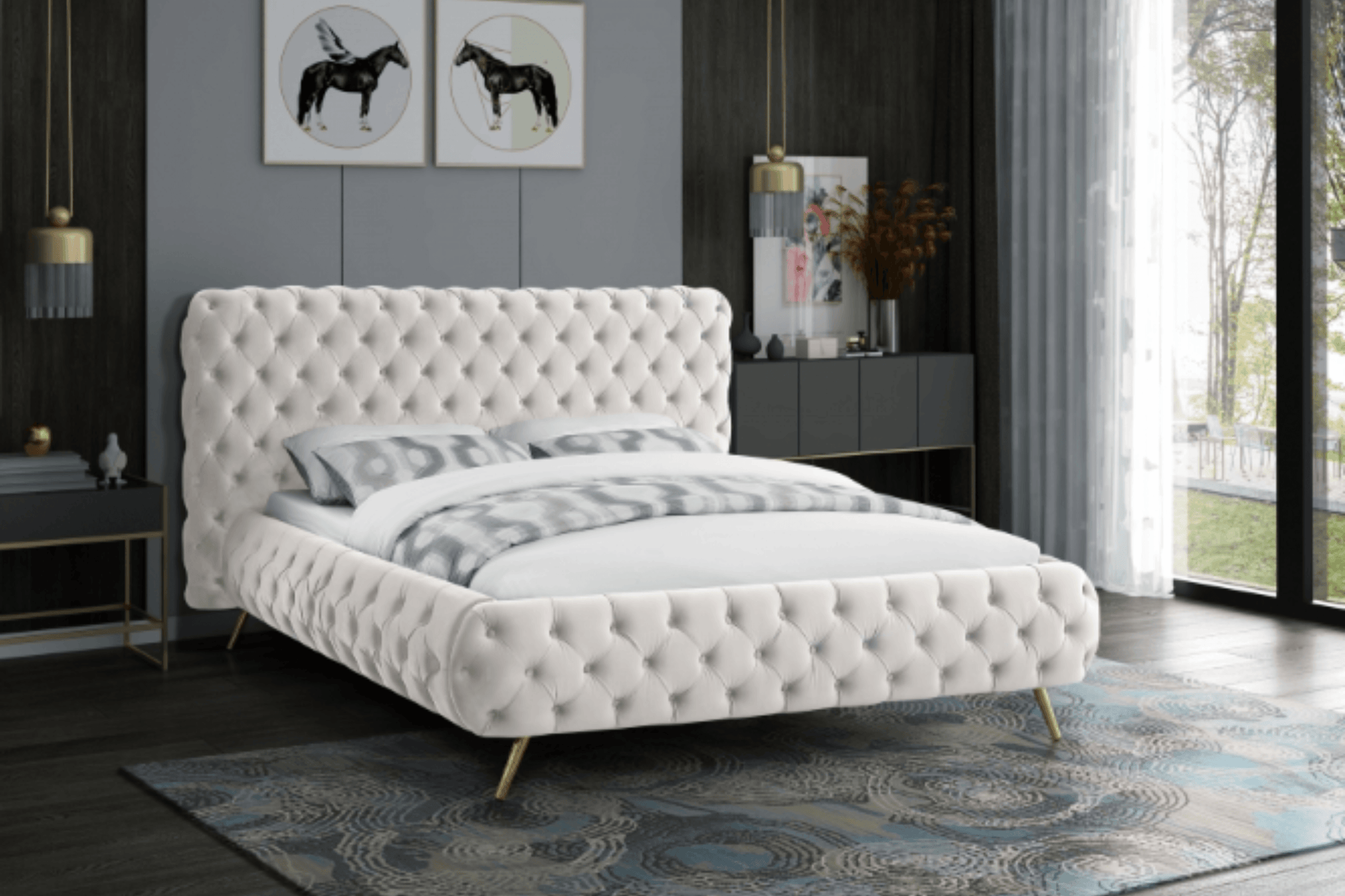 Delano Velvet Bed SKU: Delano - Venini Furniture 