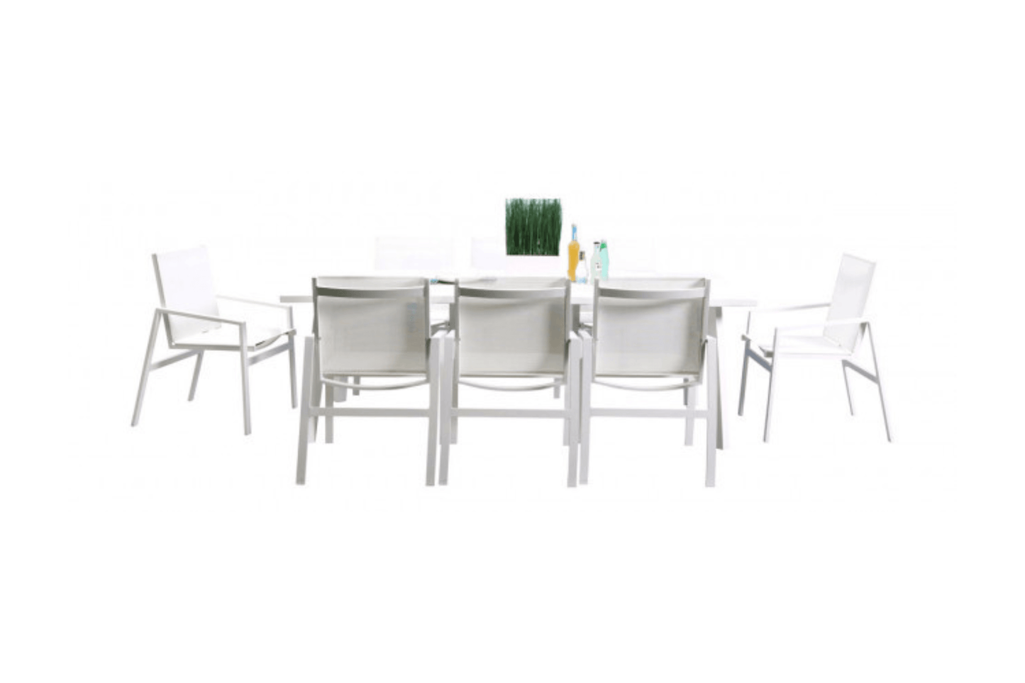 Modern designed white dining set.