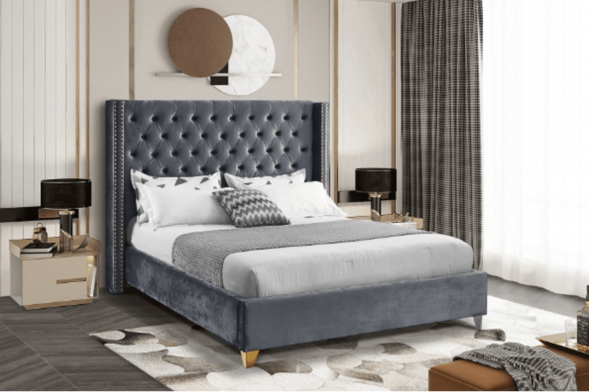 Barolo Velvet Bed SKU: Barolo - Venini Furniture 