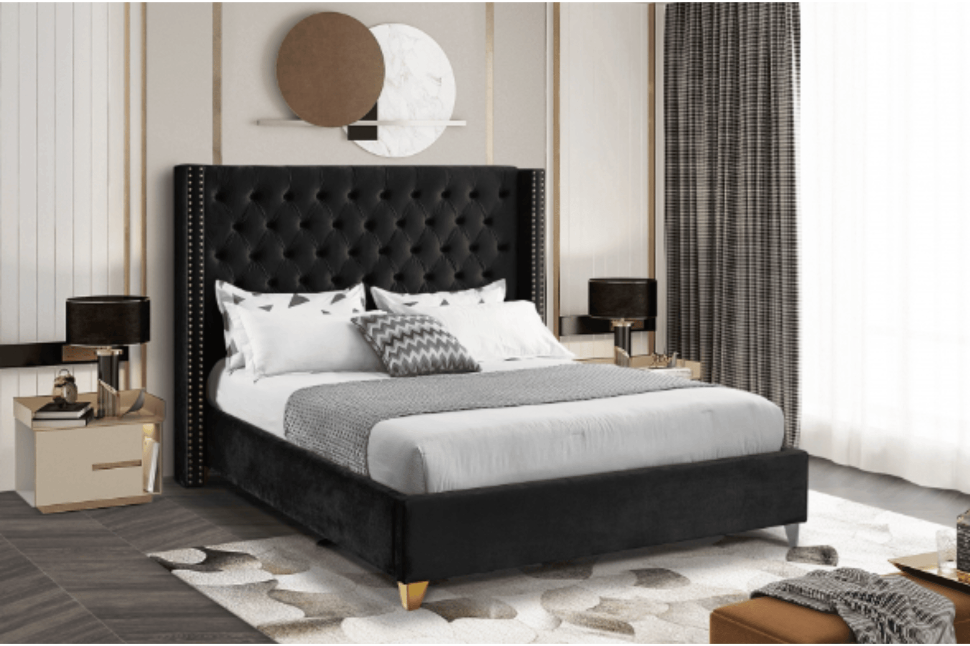 Barolo Velvet Bed SKU: Barolo - Venini Furniture 