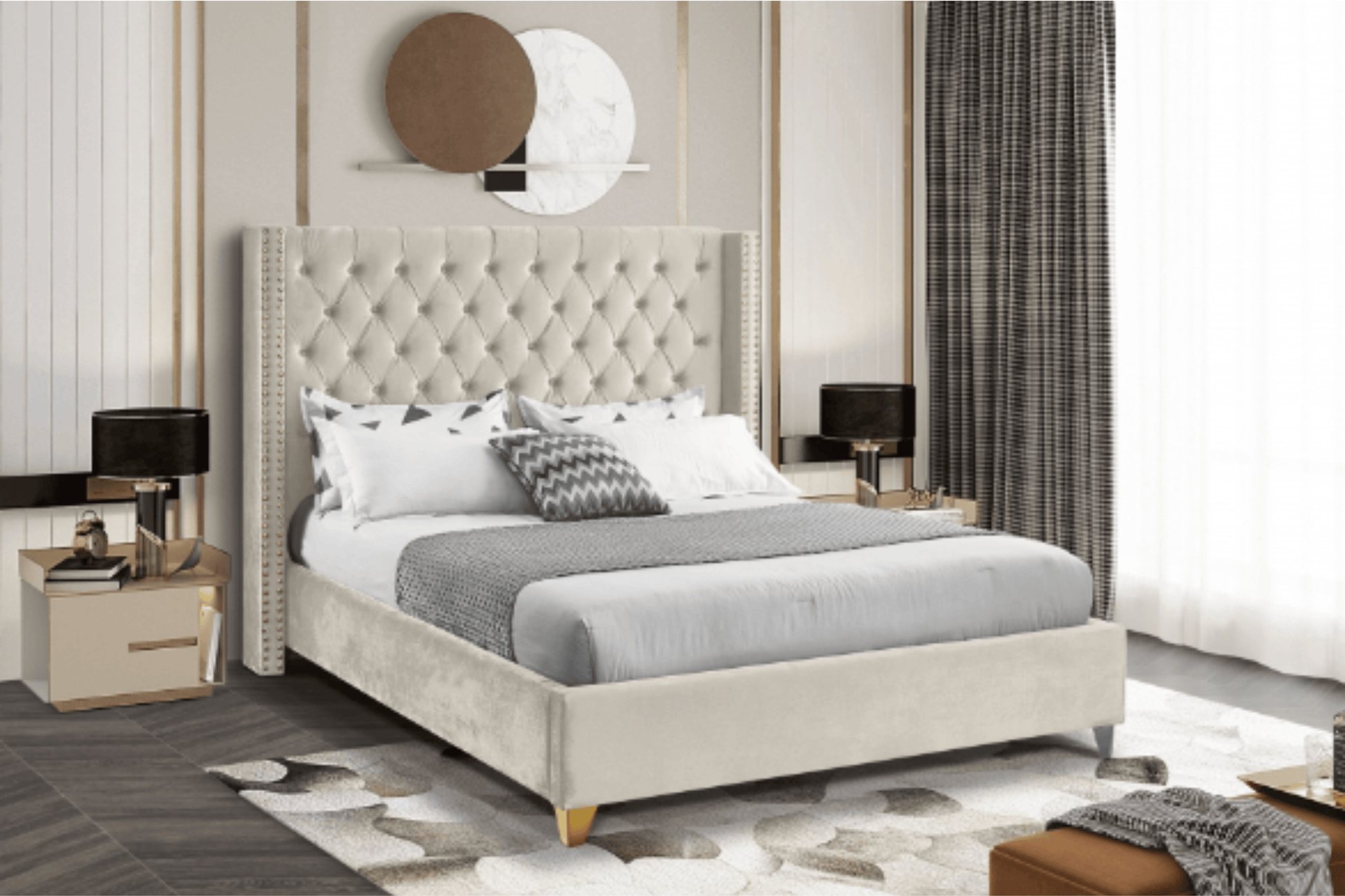 Barolo Velvet Bed SKU: Barolo - Venini Furniture 
