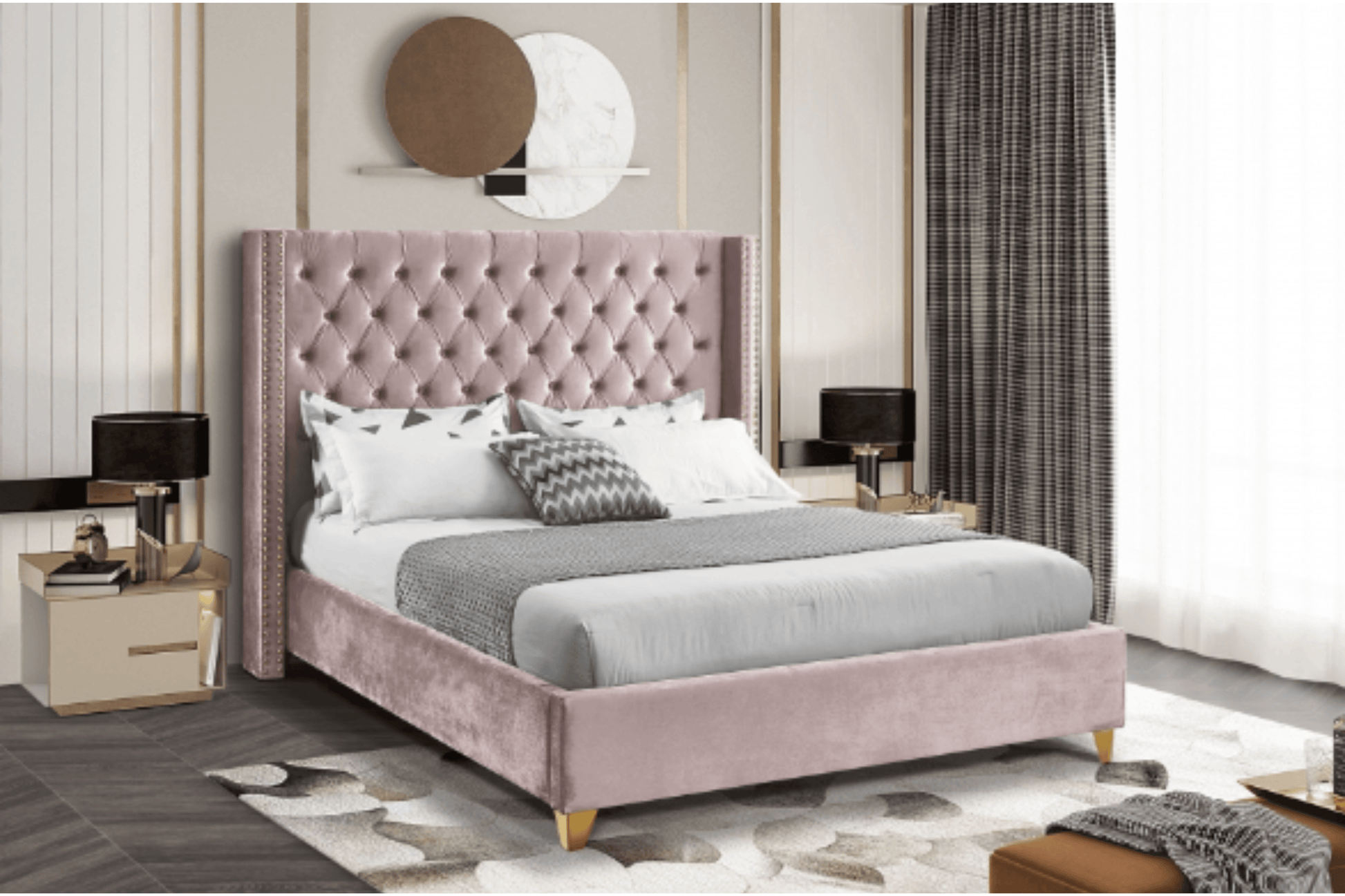 Barolo Velvet Bed SKU: Barolo - Venini Furniture 