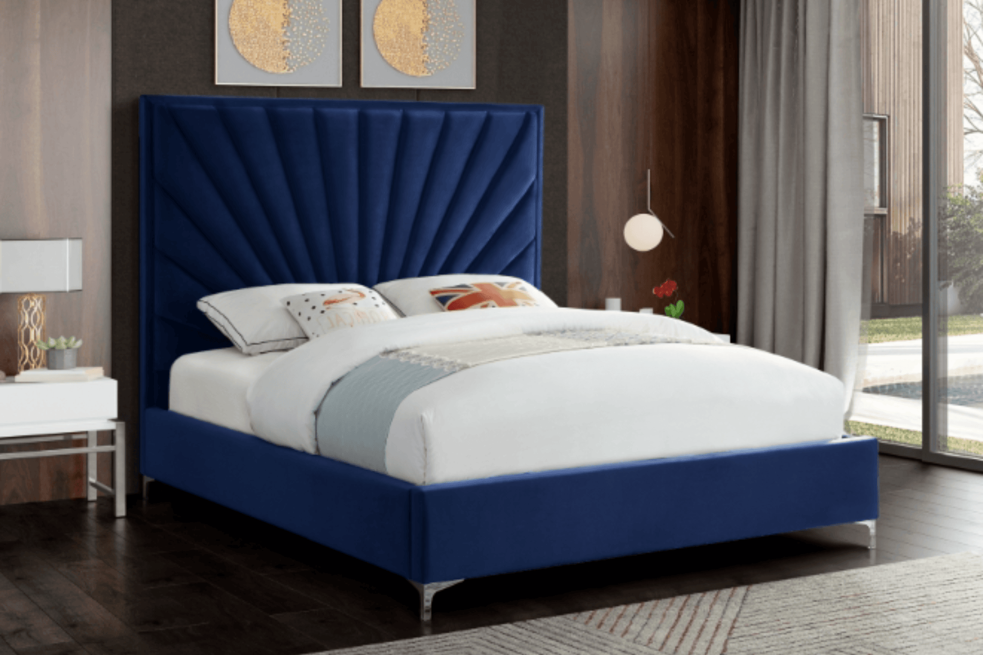 Eclipse Velvet Bed SKU: Eclipse - Venini Furniture 