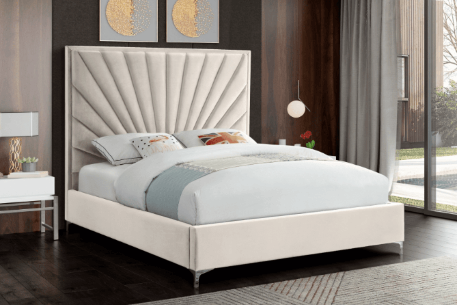 Eclipse Velvet Bed SKU: Eclipse - Venini Furniture 