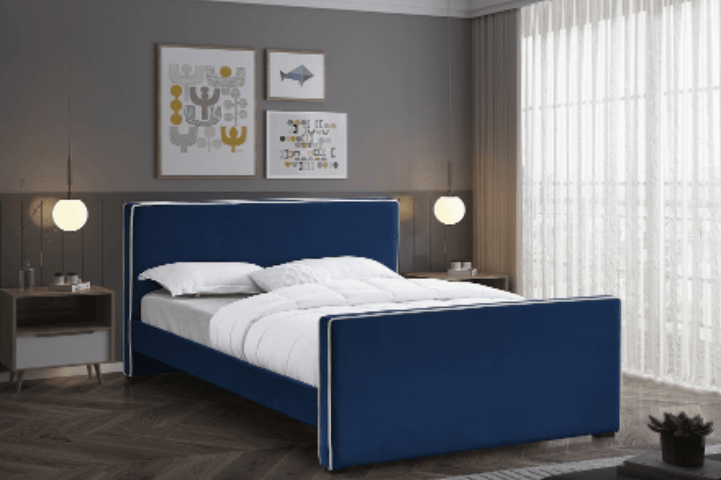 Dillard Velvet Bed SKU: Dillard - Venini Furniture 