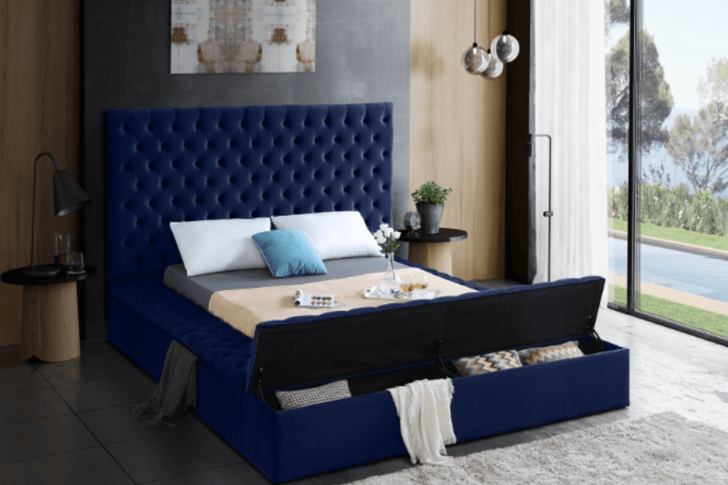 Bliss Velvet Bed SKU: Bliss - Venini Furniture 