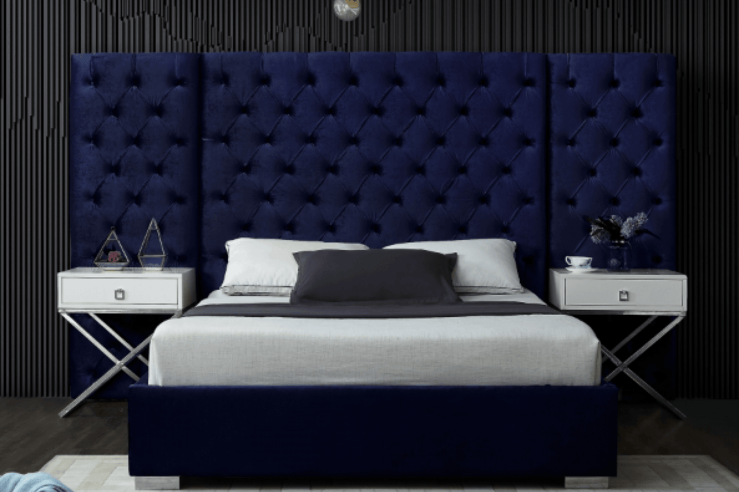 Grande Velvet Bed SKU: Grande - Venini Furniture 