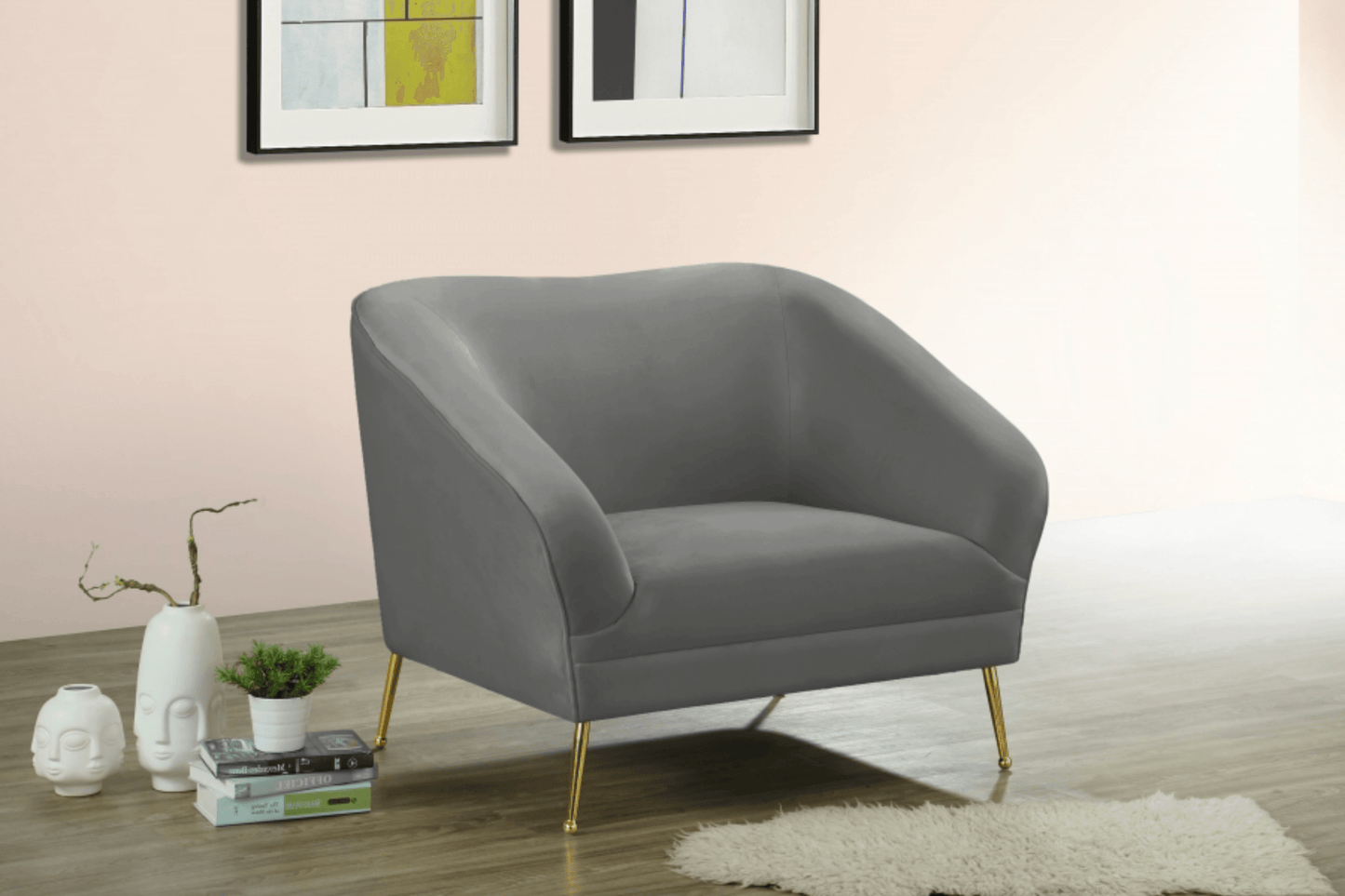 Hermosa Velvet Chair SKU: 658-C - Venini Furniture 