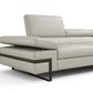 Rimini Italian Leather Sectional in Light Grey - Venini Furniture 