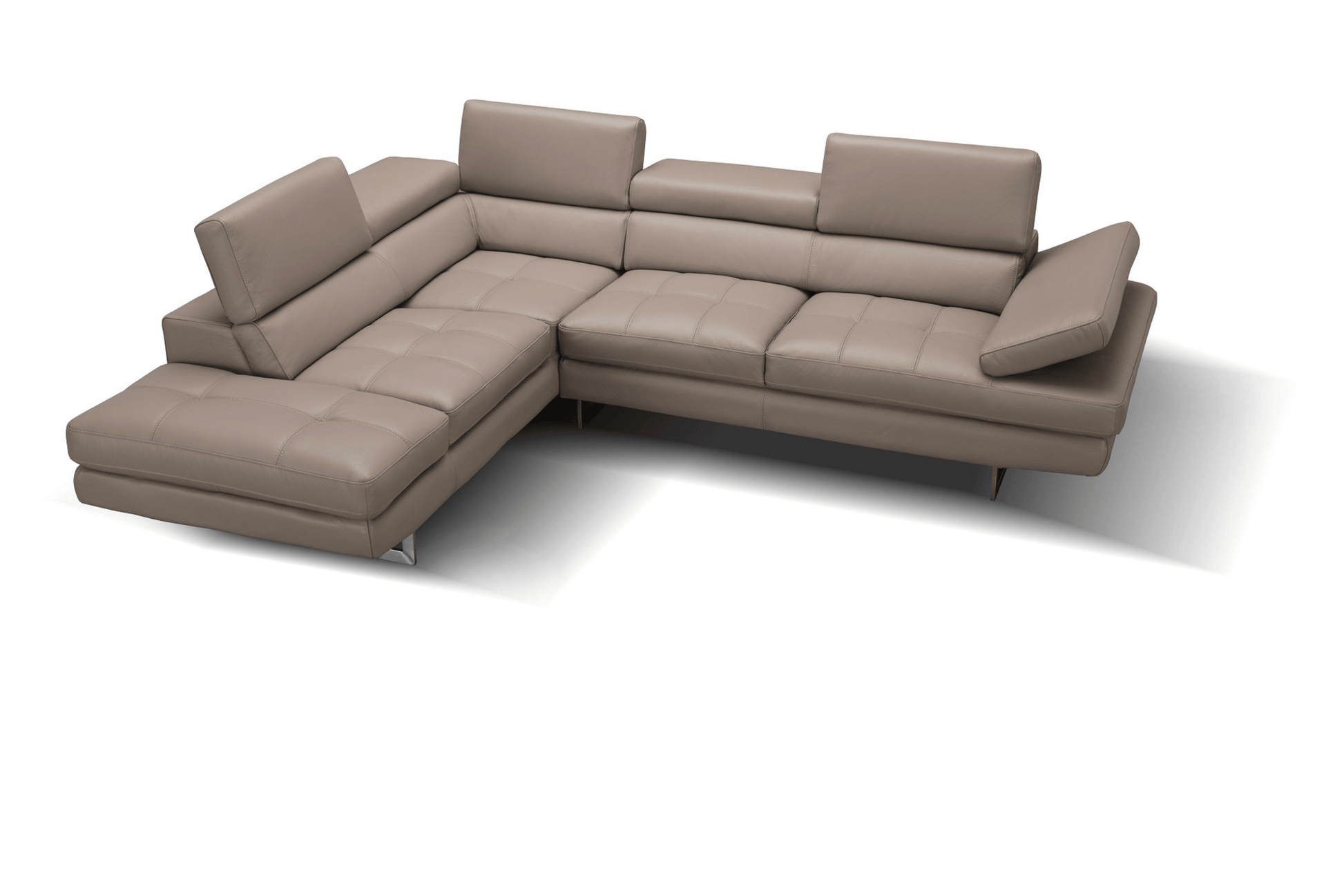 A761 Italian Leather Sectional in Peanut - Venini Furniture 