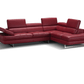 A761 Italian Leather Sectional in Red - Venini Furniture 