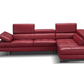 A761 Italian Leather Sectional in Red - Venini Furniture 