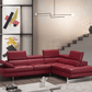 A761 Italian Leather Sectional in Red - Venini Furniture 