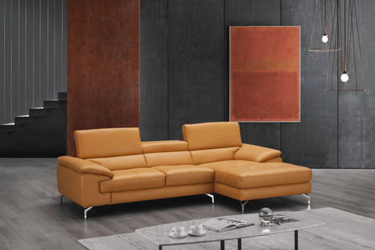A973b Premium Leather Sectional in Freesia - Venini Furniture 
