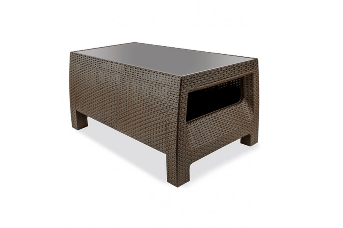 Plastique Coffee Table w/glass SKU: PRP-113-CHO-CT - Venini Furniture 
