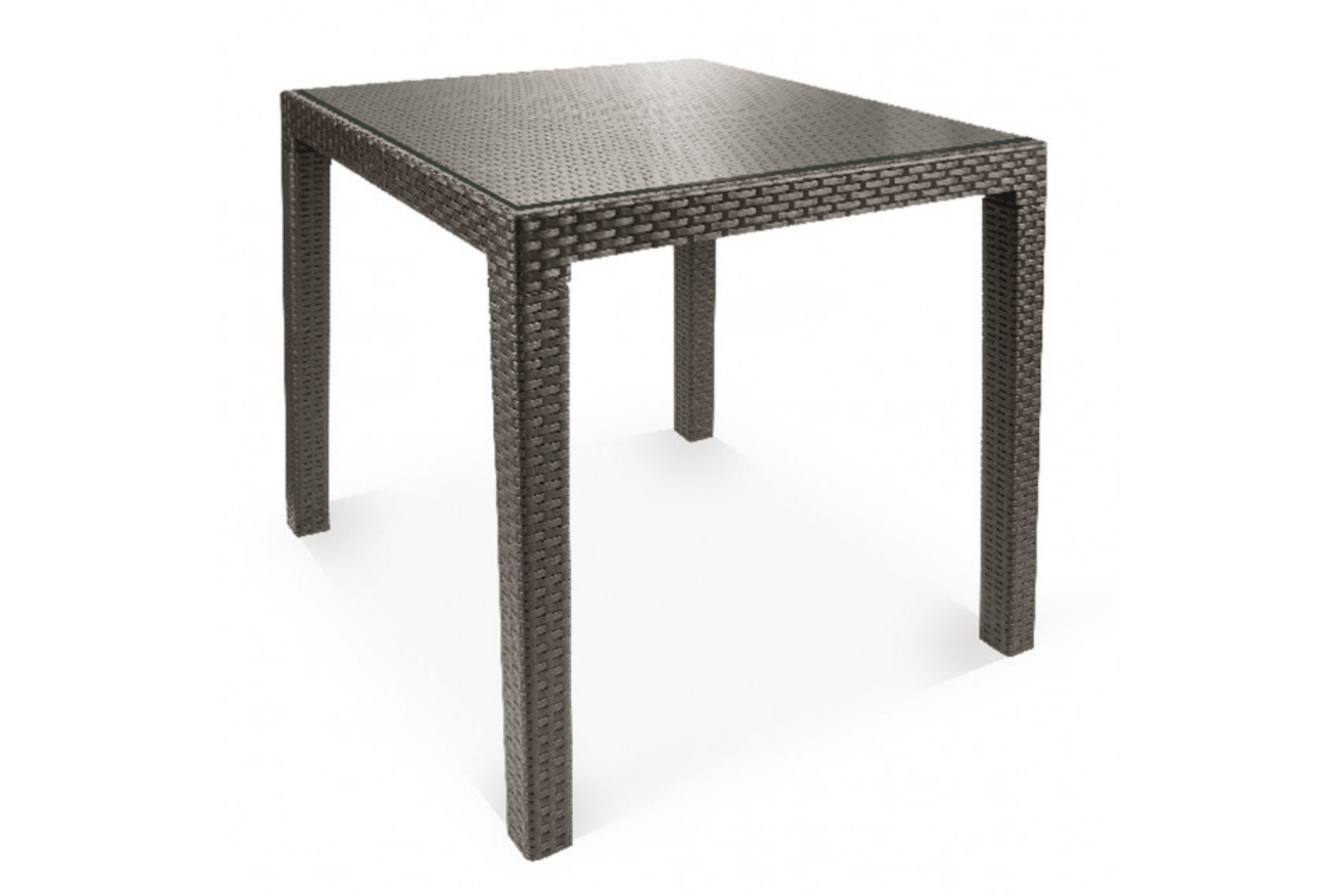 Plastique Square Dining Table w/glass