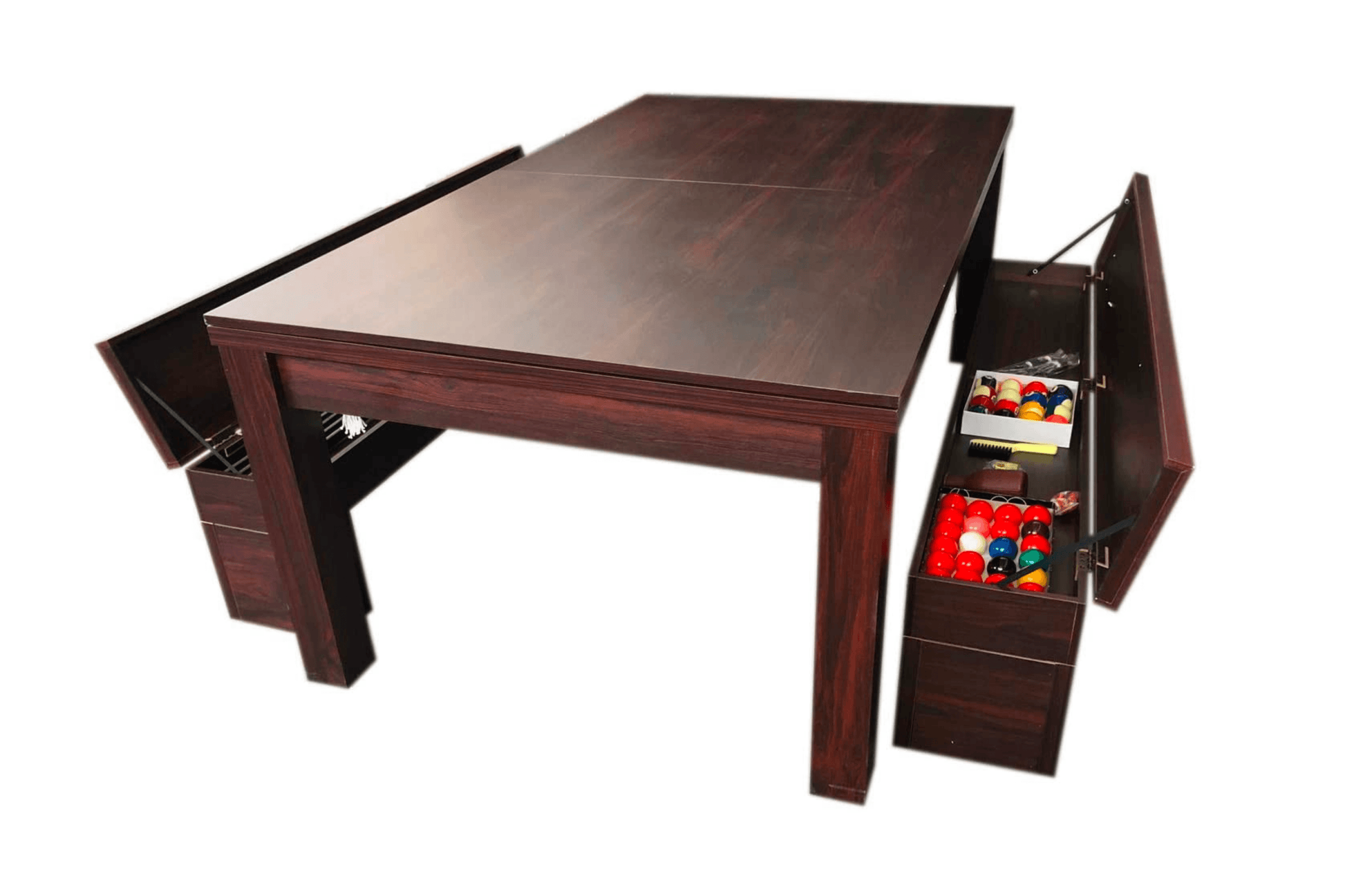 7Ft Pool Table Billiard Became a Dinner Table with Benches Model 18721 - Venini Furniture 