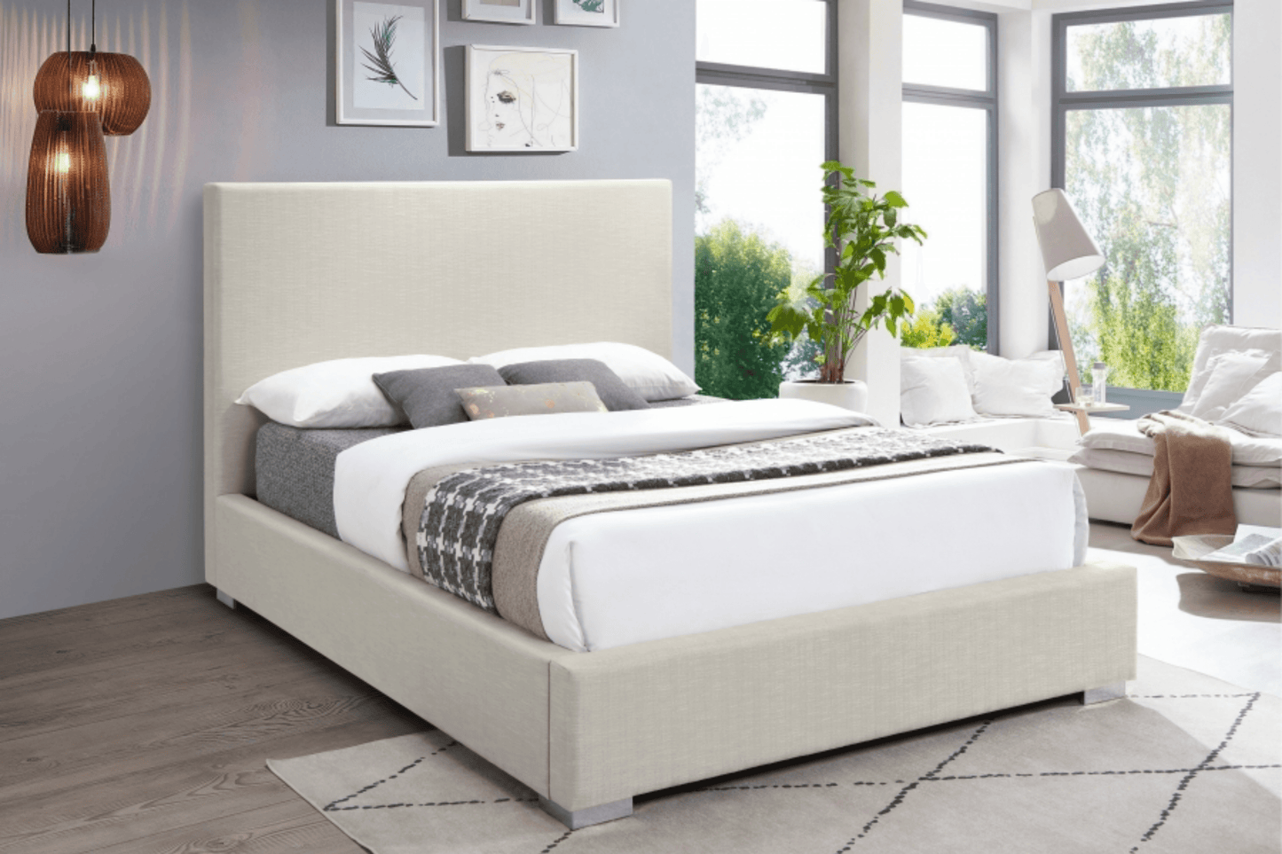 Classic beige bed for your bedroom