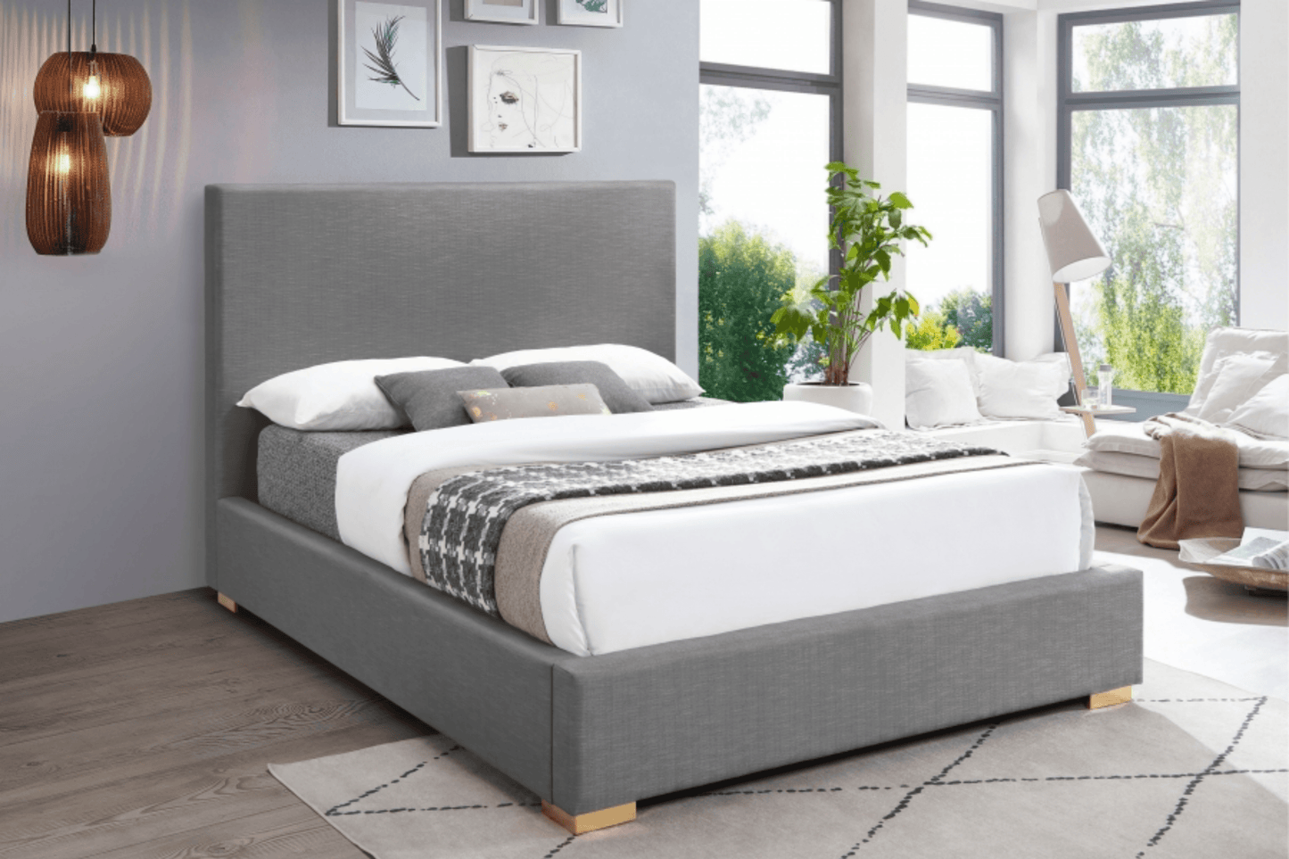 Crosby Linen Bed SKU: Crosby - Venini Furniture 