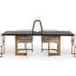 FLOOR MODEL Cheryl Modern Black Acacia & Antique Brass Dining Table #1875492 - Venini Furniture 