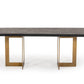 FLOOR MODEL Cheryl Modern Black Acacia & Antique Brass Dining Table #1875492 - Venini Furniture 