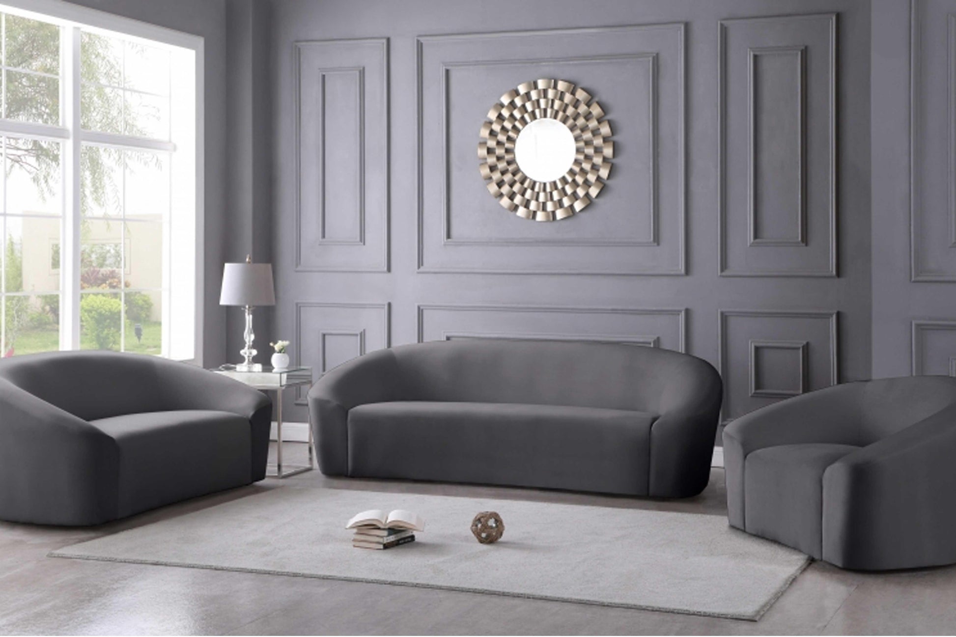 Riley Velvet Sofa SKU: 610-S - Venini Furniture 