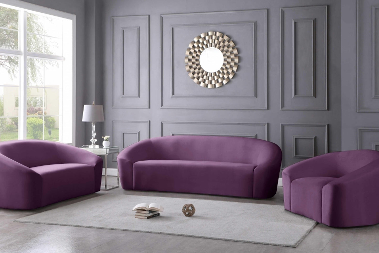 Riley Velvet Sofa SKU: 610-S - Venini Furniture 
