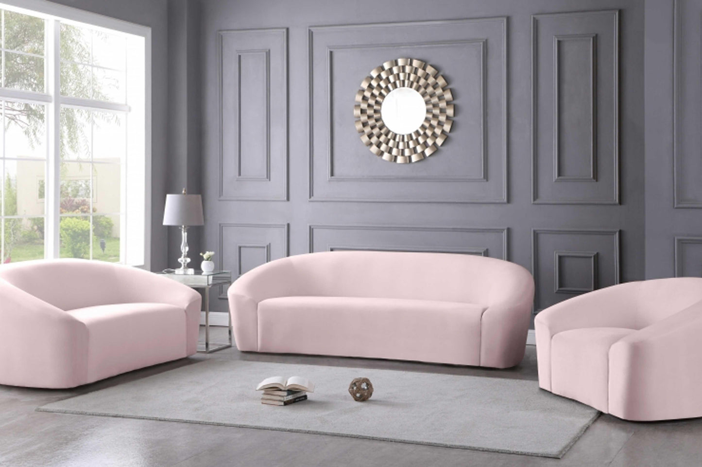 Riley Velvet Sofa SKU: 610-S - Venini Furniture 