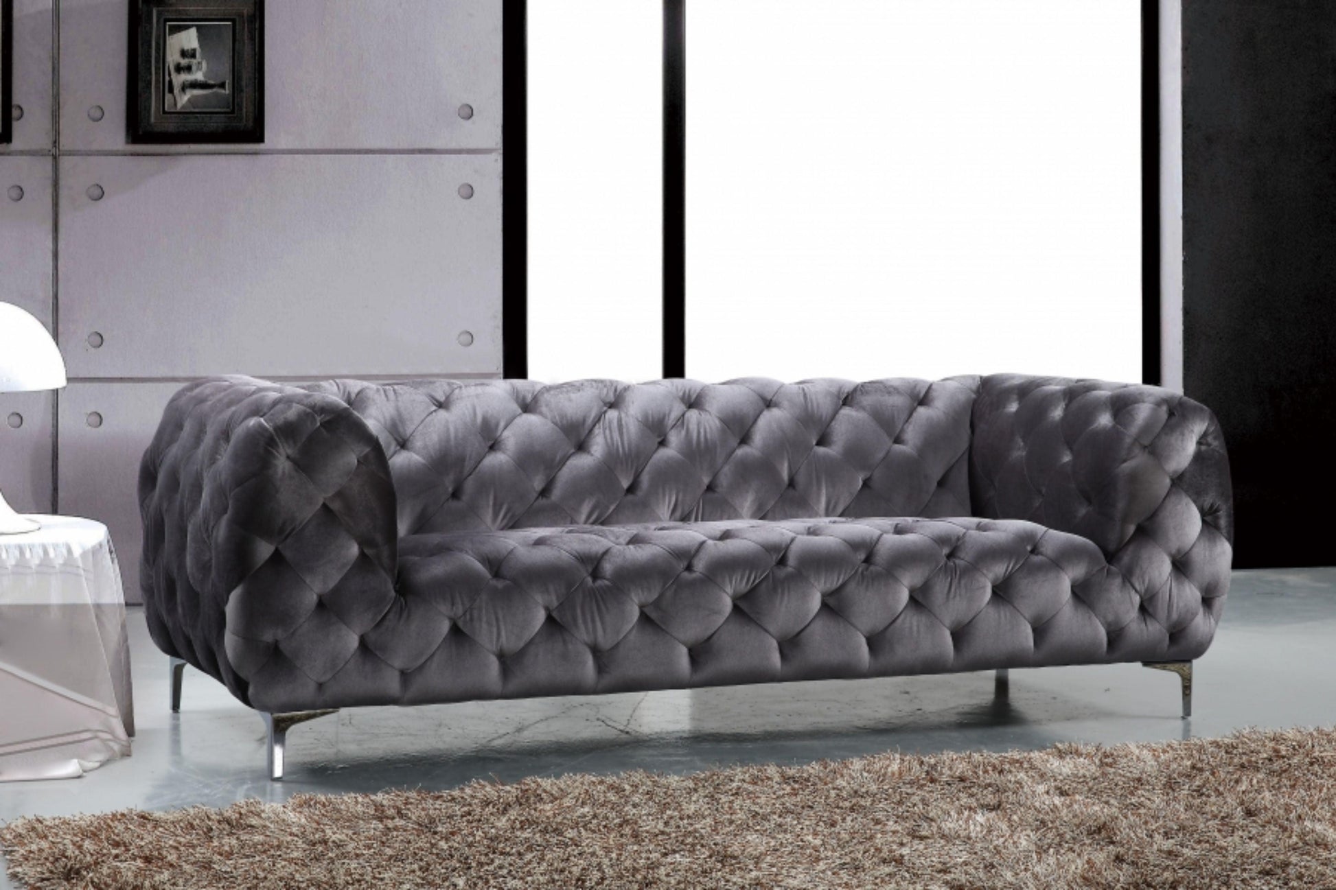 Mercer Velvet Sofa SKU: 646-S - Venini Furniture 