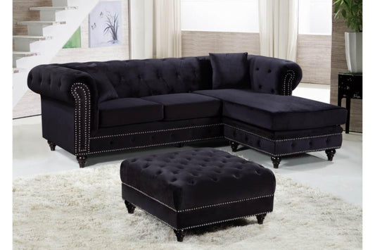 Sabrina Velvet Reversible 2pc. Sectional SKU: 667-Sectional