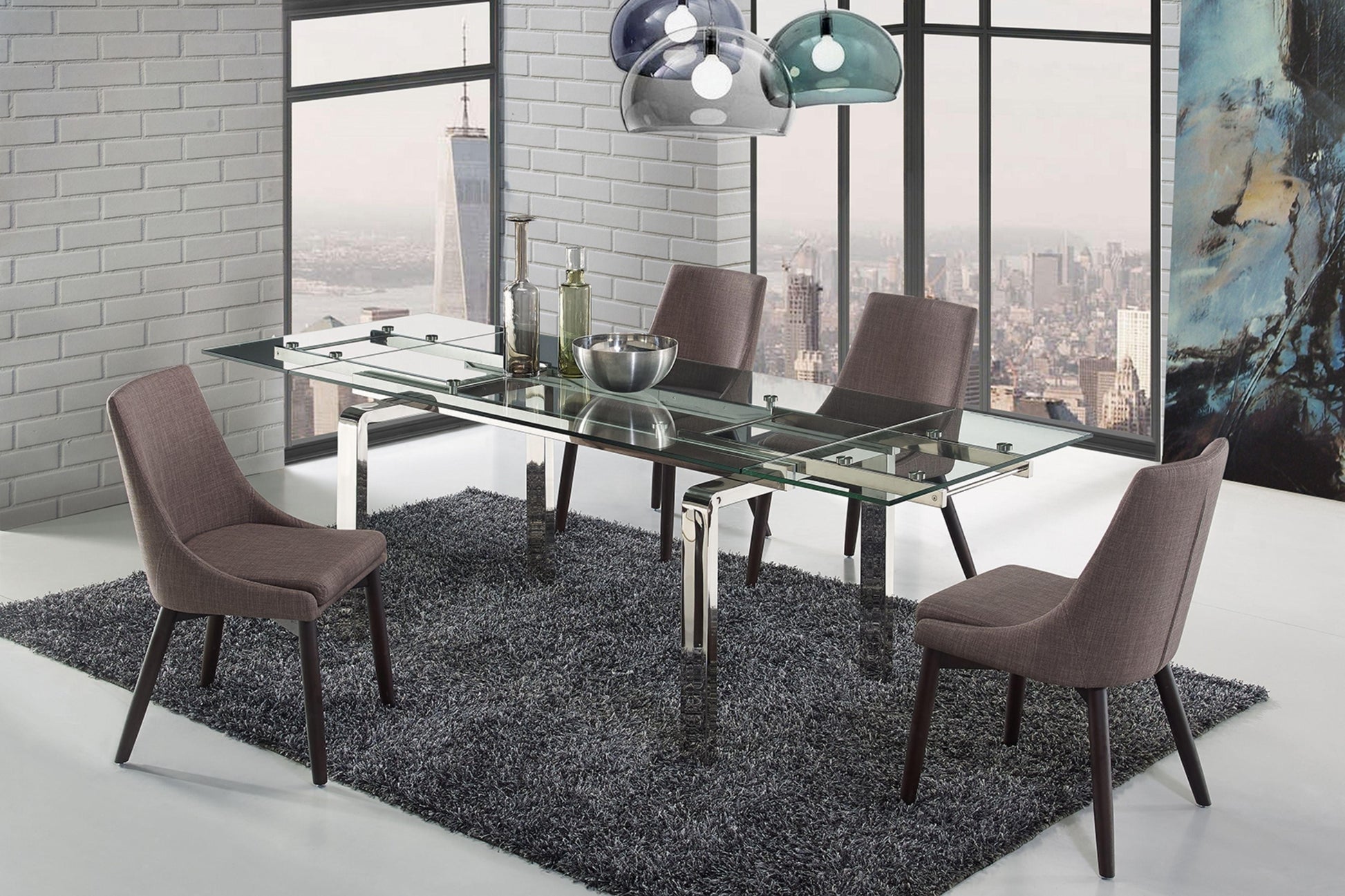 Cloud Dining Table Model CB-D2048-SS - Venini Furniture 
