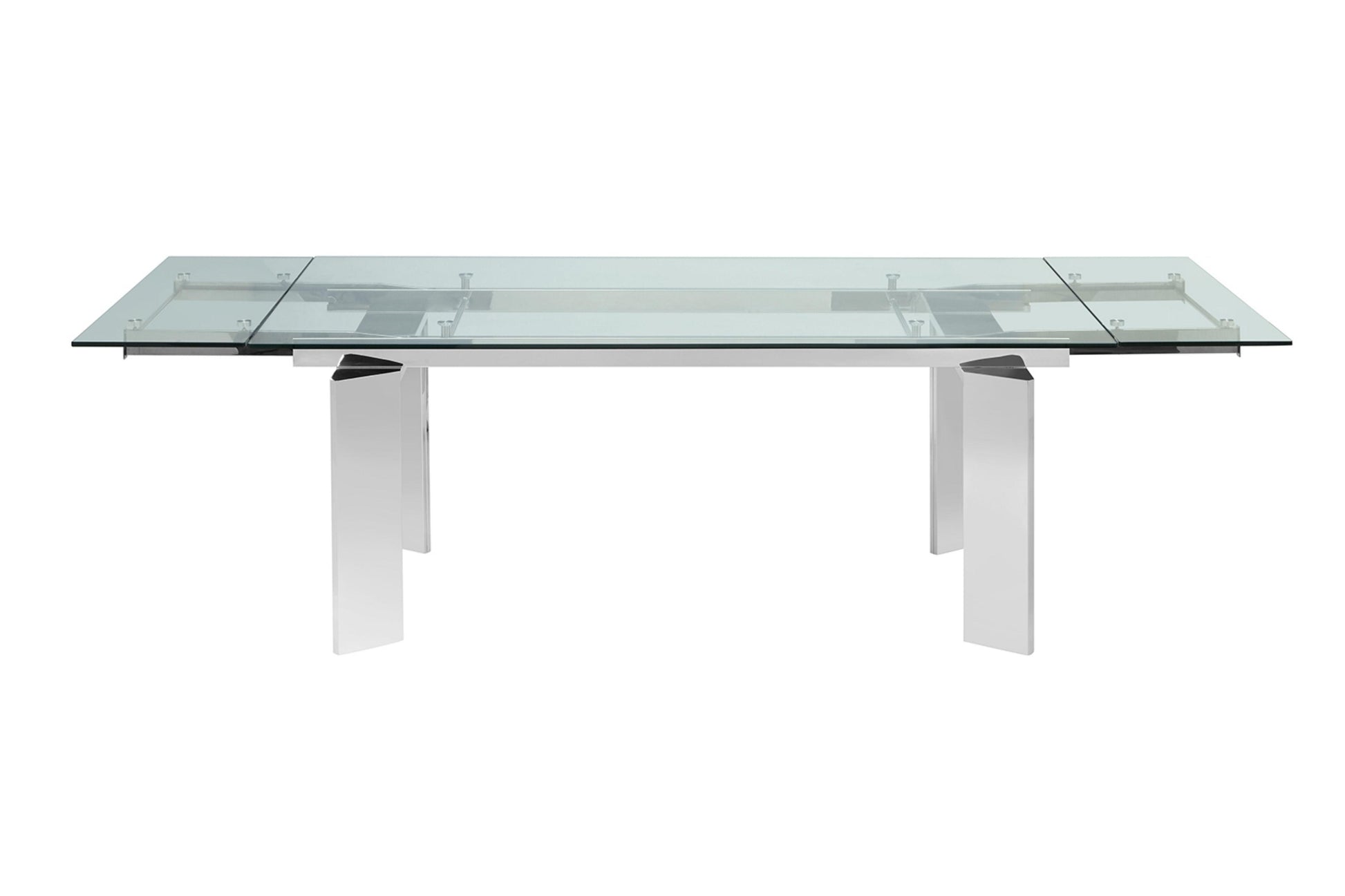  dining table in clear glass with polished