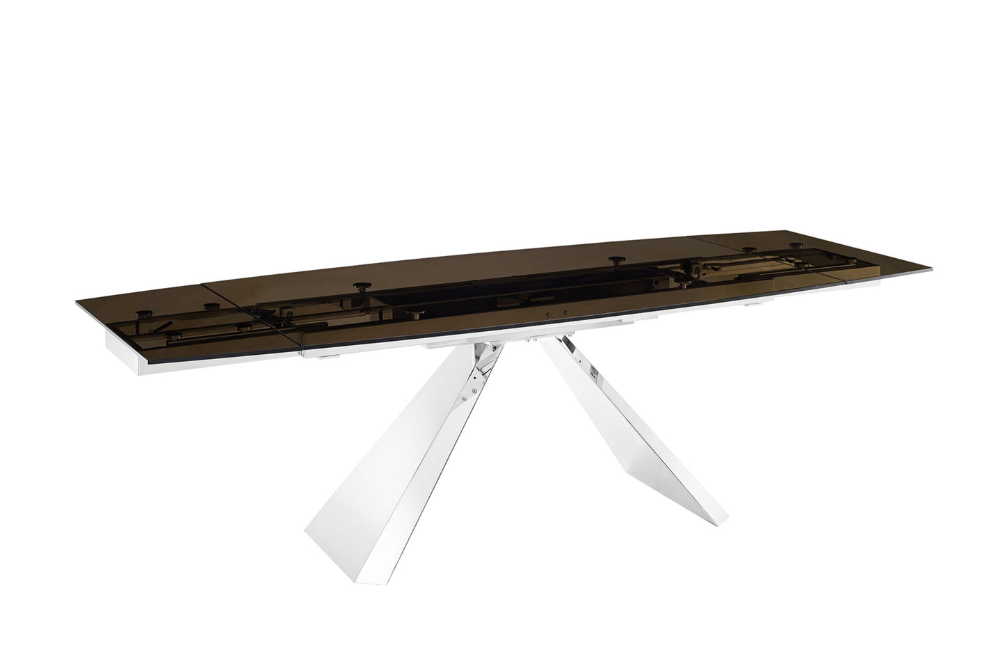 Stanza Dining Table with Polished Stainless Steel Model TC-MT04 - Venini Furniture 