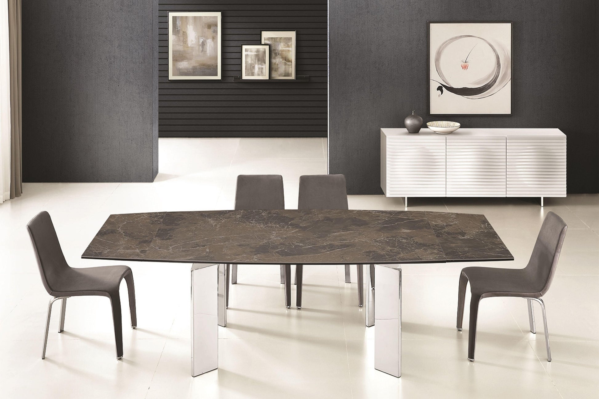extendable brown table