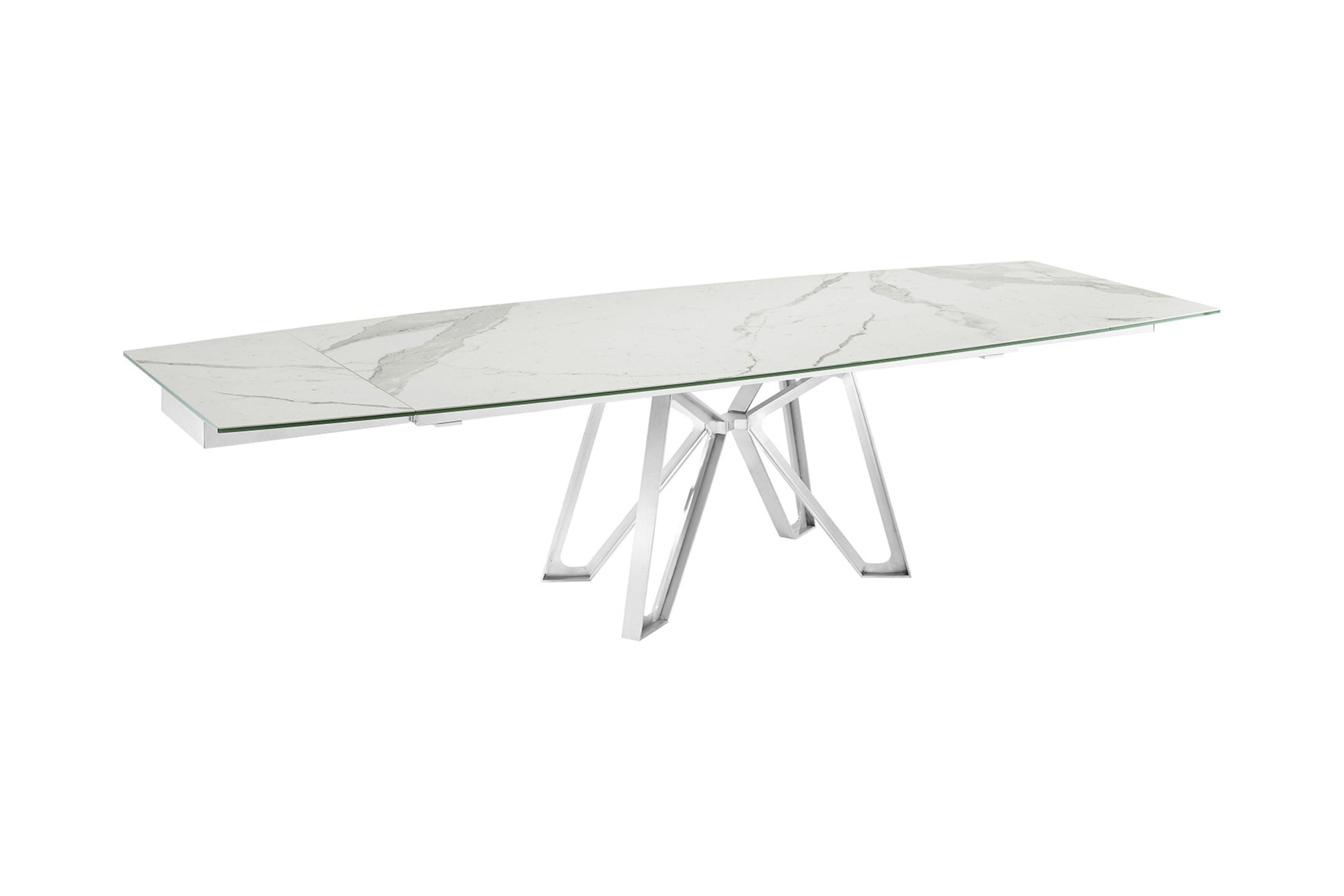 Dcota Dining Table With Brushed Stainless Steel - Venini Furniture 