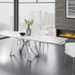 Dcota Dining Table With Brushed Stainless Steel - Venini Furniture 