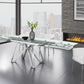 Dcota Dining Table With Brushed Stainless Steel - Venini Furniture 