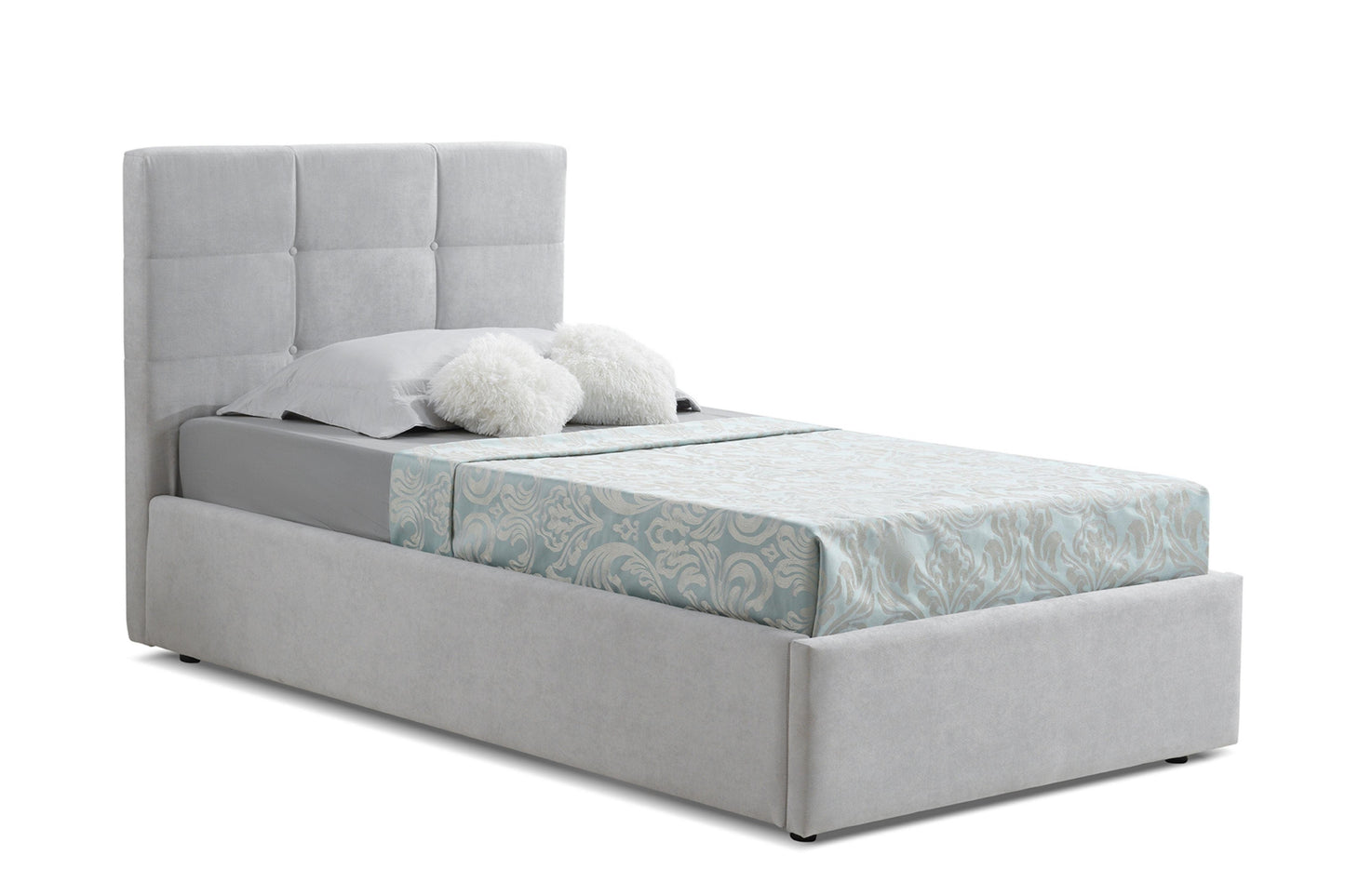 Mario Full, XL Twin Bed Gray Fabric Model CB-A10 - Venini Furniture 