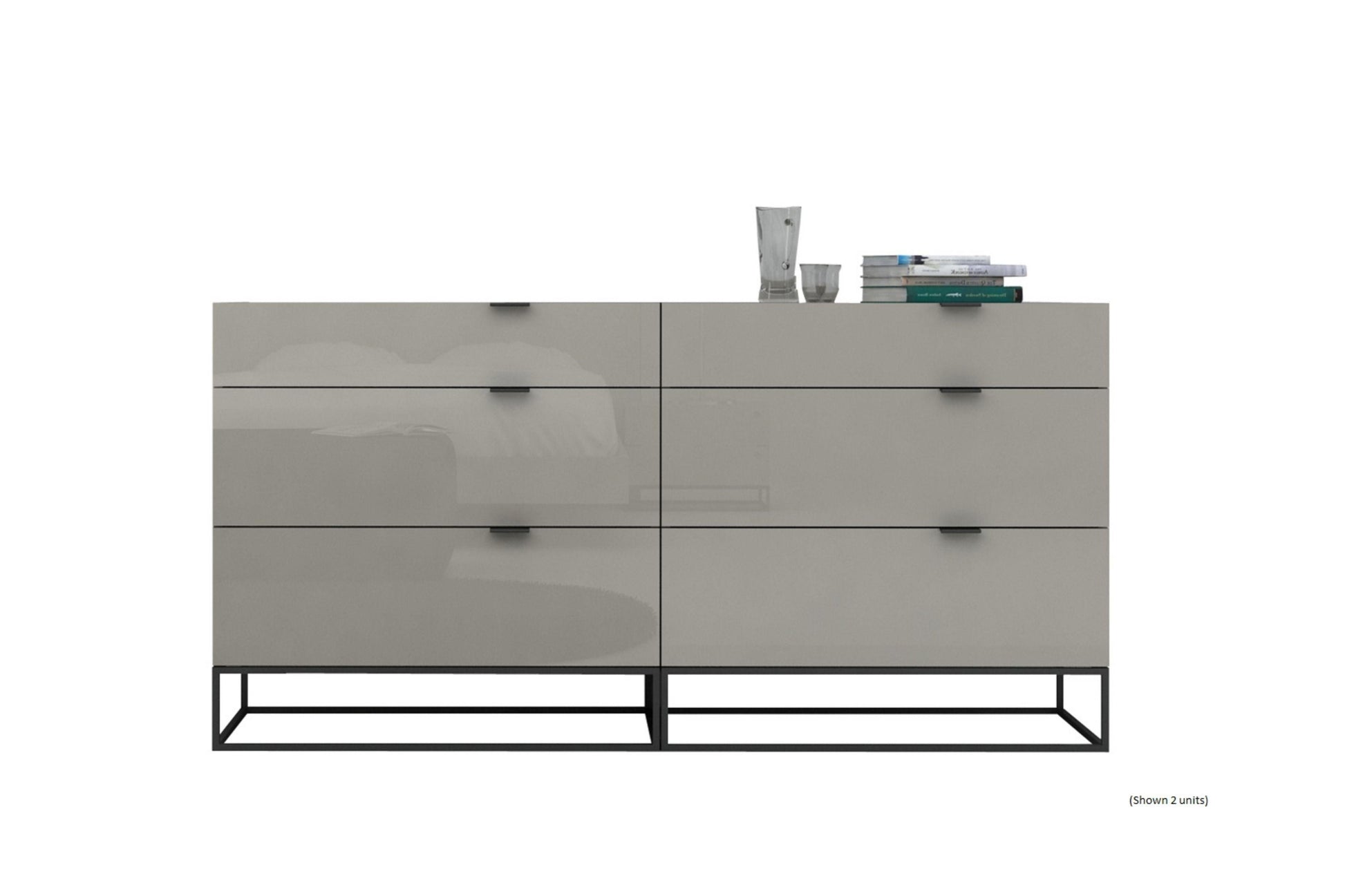 Vizzione Dresser Taupe Model CB-1406-SINGLEDG - Venini Furniture 