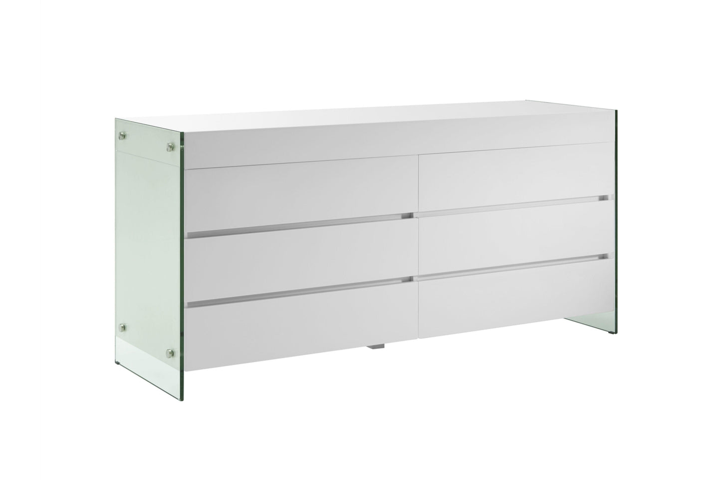 IL Vetro Dresser White Model CB-111-D-WH - Venini Furniture 