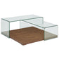 coffee table in walnut veneer