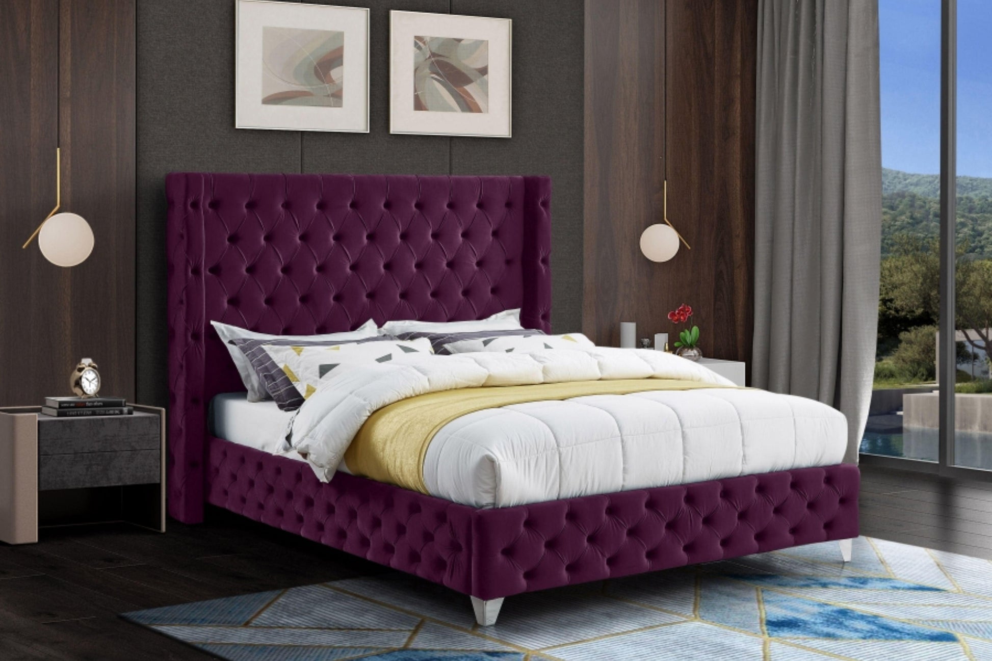 Savan Velvet Bed SKU: Savan - Venini Furniture 