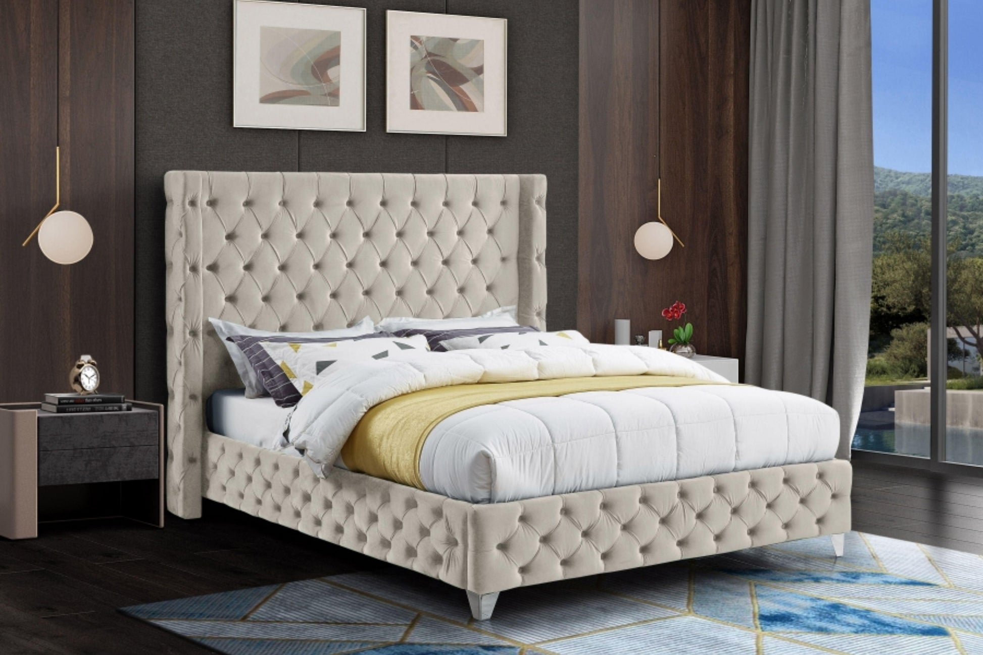 Savan Velvet Bed SKU: Savan - Venini Furniture 