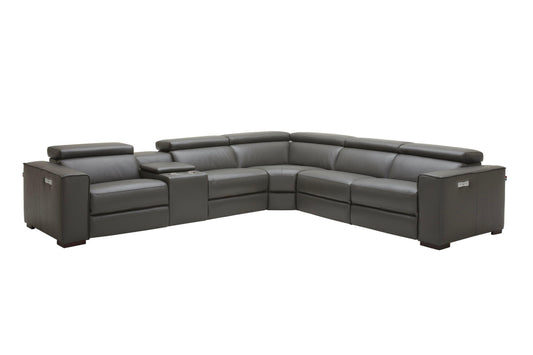 Picasso 6Pc Motion Sectional In Dark Grey - Venini Furniture 