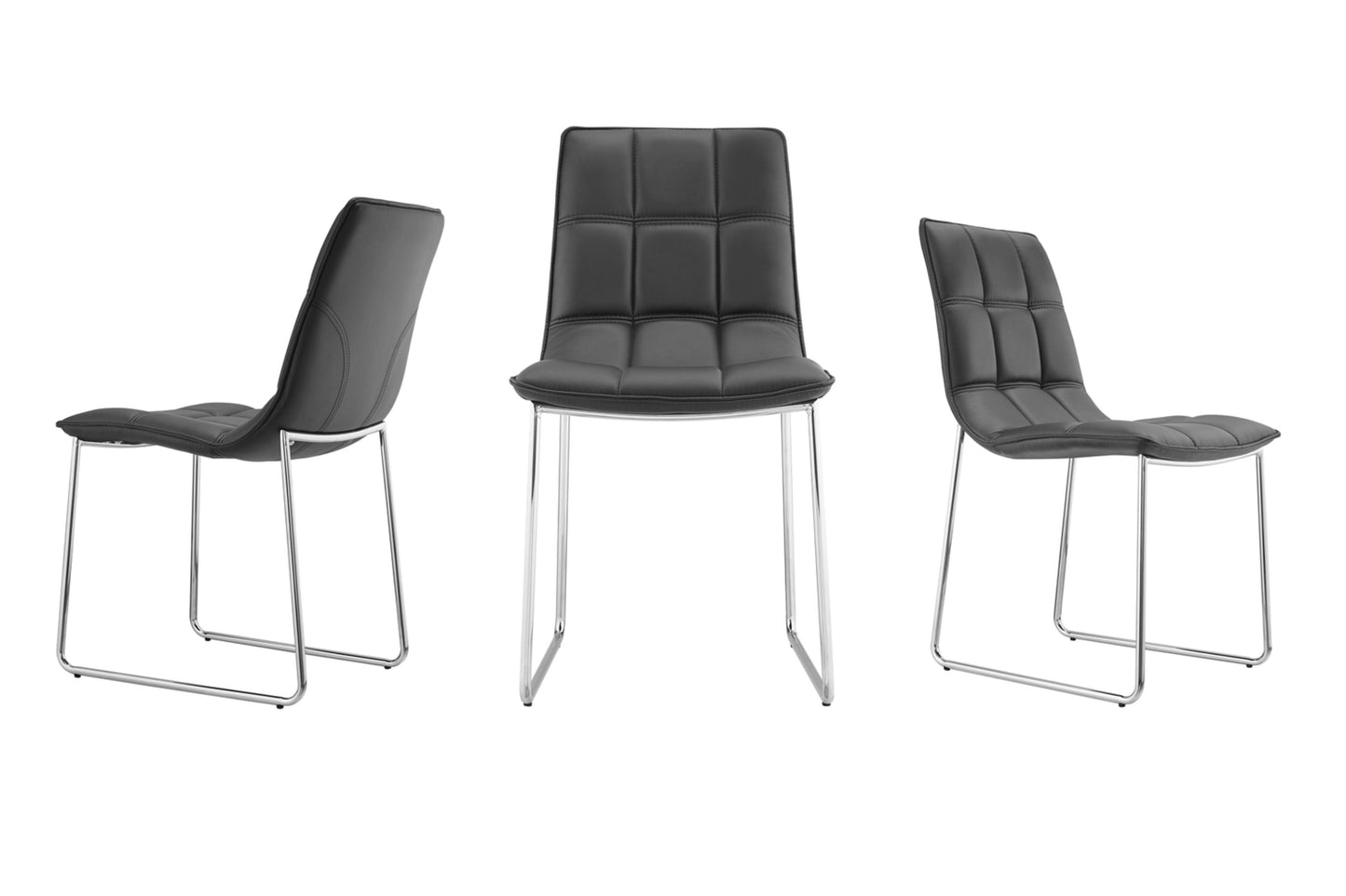 dining chair in black or white pu-leather