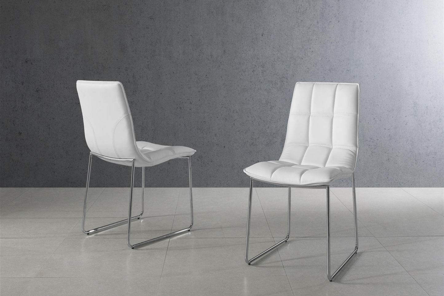 dining chair in black or white pu-leather
