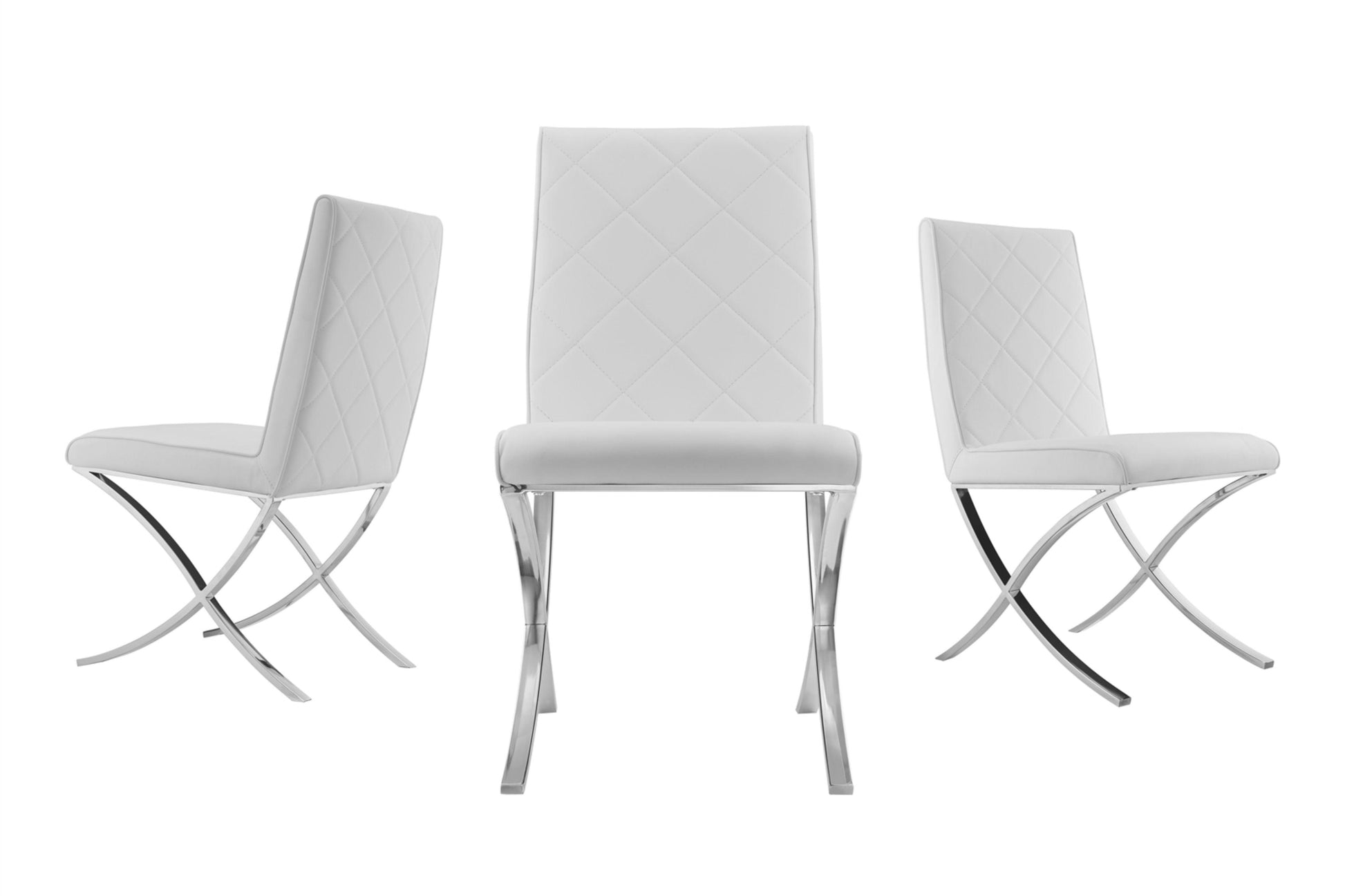dining chair in black or white pu-leather