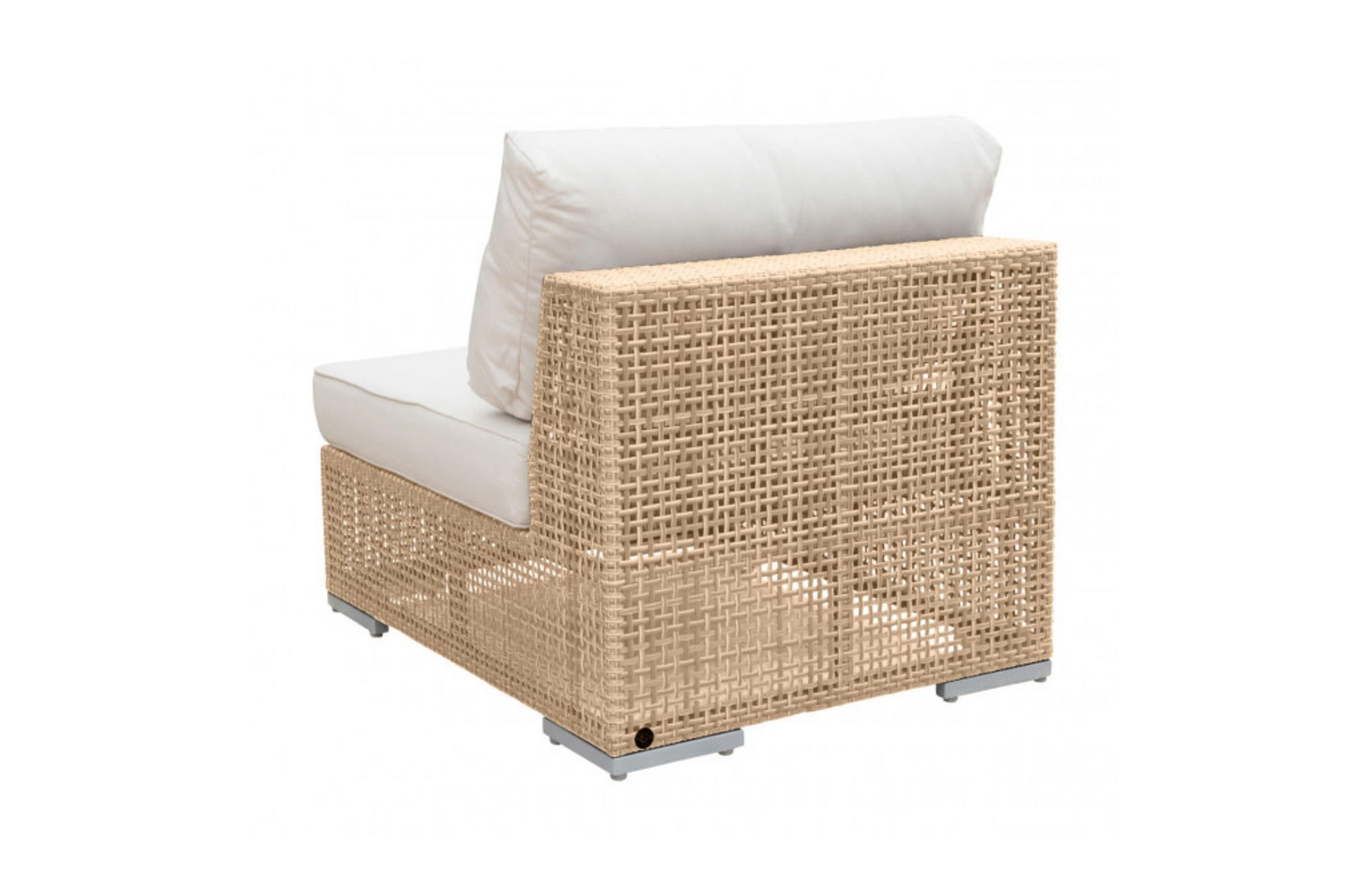 Austin Armless Chair w/off-white cushion SKU: PJO-3801-NAT-A - Venini Furniture 