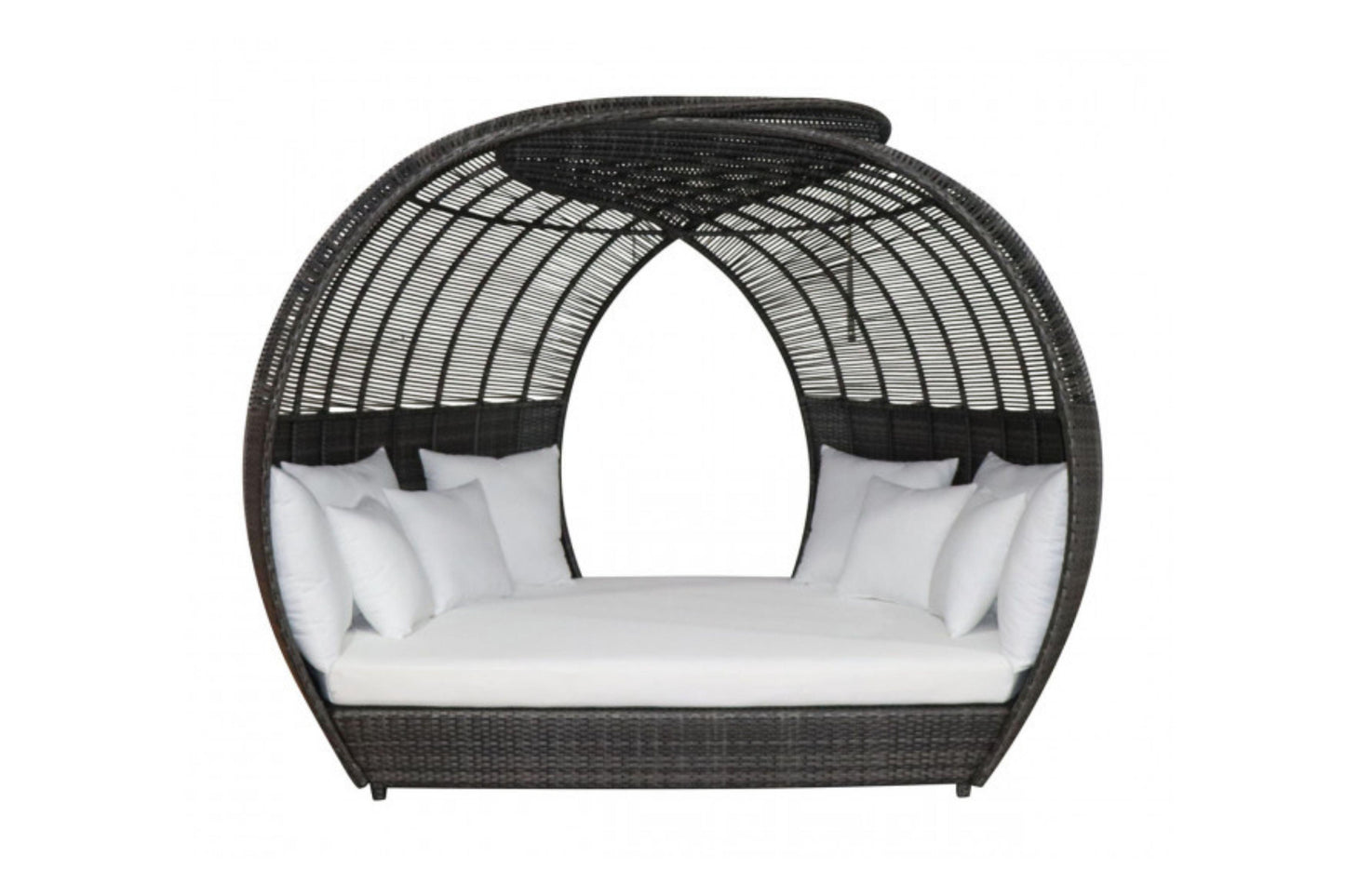 Banyan Daybed w/off-white cushion SKU: PJO-5001-GRY-DB - Venini Furniture 