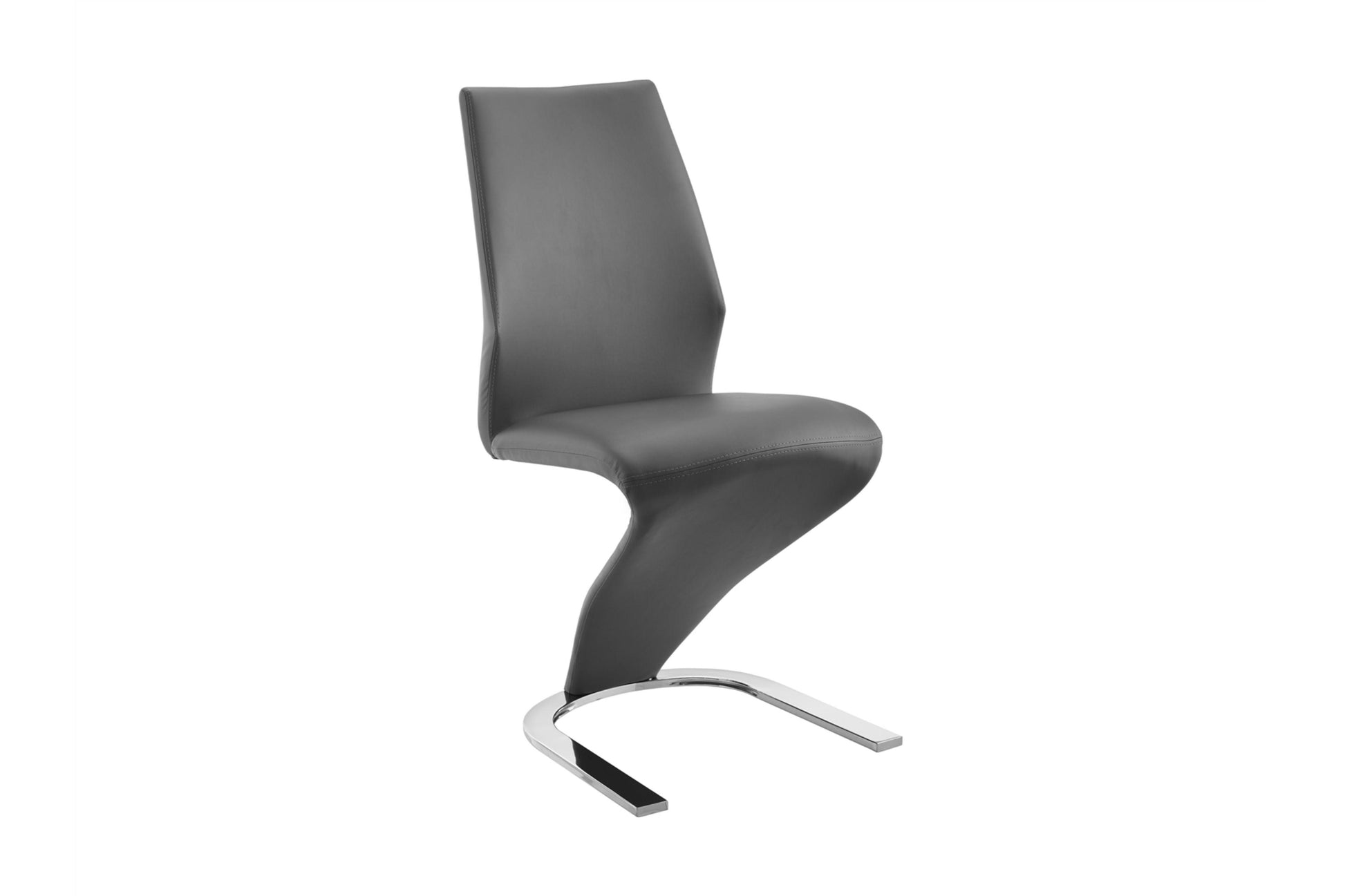 dining chair in dark gray pu-leather